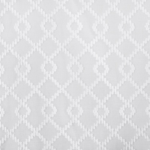 No. 918 Bobbi Geometric Semi-Sheer Valance Curtain Panel - White Perspective: right