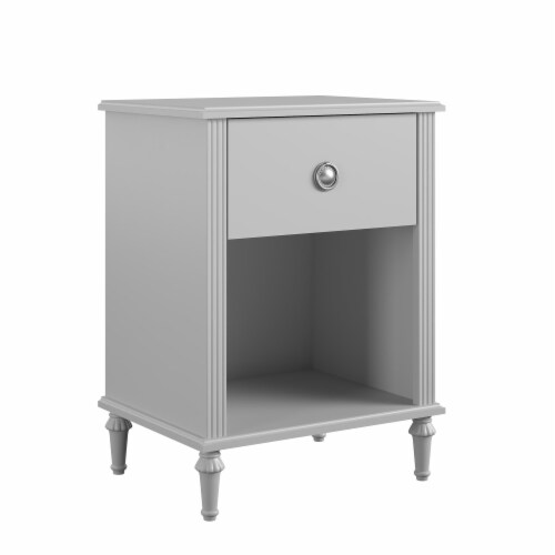 Little Seeds Rowan Valley Arden 1 Drawer Kids’ Nightstand with Open Cubby Space, Gray Perspective: right