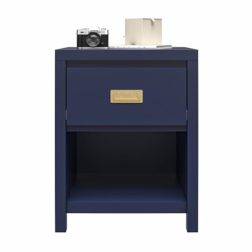 Little Seeds Monarch Hill Haven Kids' 1 Drawer Nightstand, Navy with Gold Drawer Pull Perspective: right