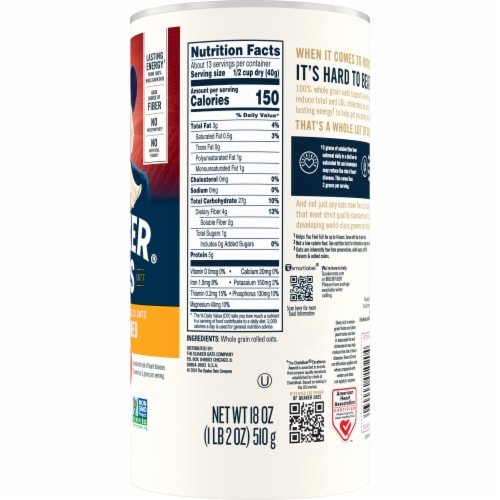 Quaker Oatmeal Nutrition Label : Oat Bran Cereal Quaker Oat Bran Nutrition Label Hd Png Download Kindpng / You'd need to walk 42 minutes to burn 150 calories.