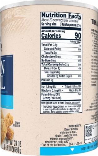 Quaker White Corn Meal Flour For Baking Perspective: right