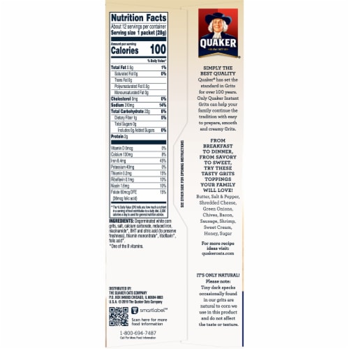 Quaker® Original Instant Grits Breakfast Perspective: right