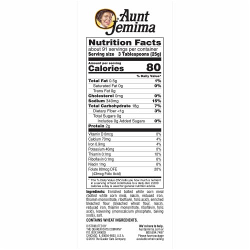 Aunt Jemima White Corn Meal Flour For Baking Perspective: right