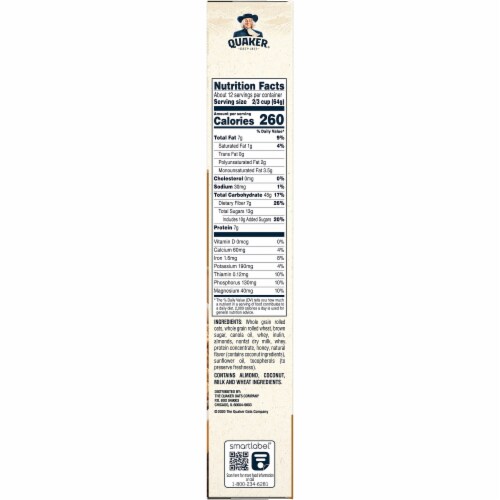 Quaker® Simply Granola Oats Honey and Almonds Breakfast Cereal Perspective: right