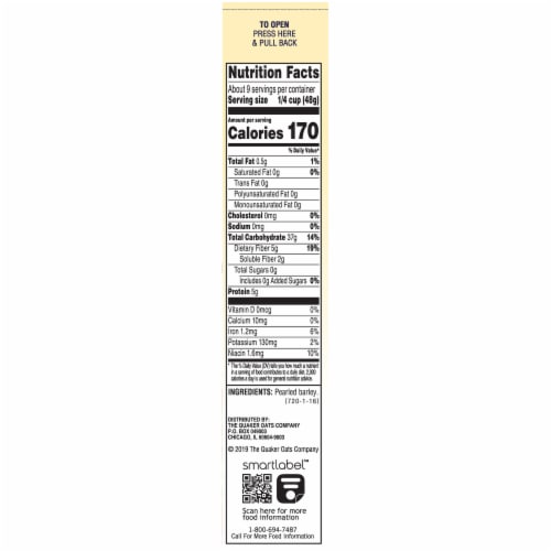Quaker Medium Pearled Scotch Barley Perspective: right