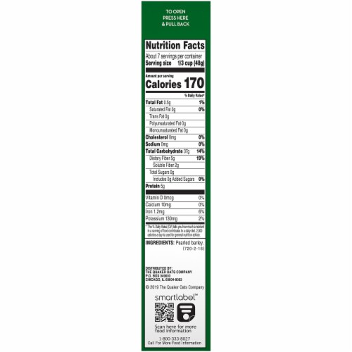 Mother's Quick Cooking Barley Cereal Perspective: right