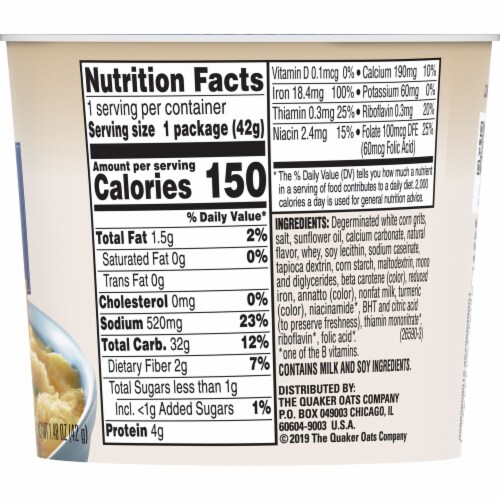 Quaker® Instant Grits Butter Flavored Breakfast Express Cup Perspective: right