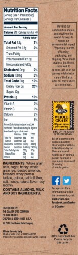Quaker Super Grains Honey Almond Instant Oatmeal 6 Count Perspective: right