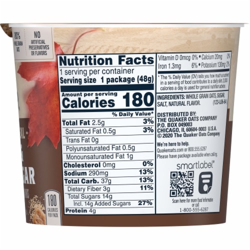 Quaker® Maple and Brown Sugar Instant Oatmeal Cereal Cup Perspective: right