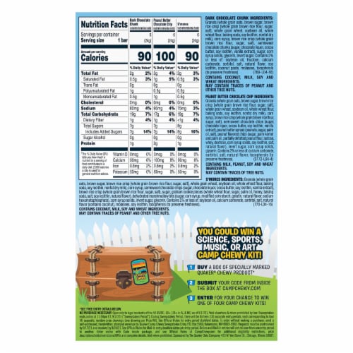 Quaker Chewy Granola Bars Camping Flavors Variety Pack Perspective: right
