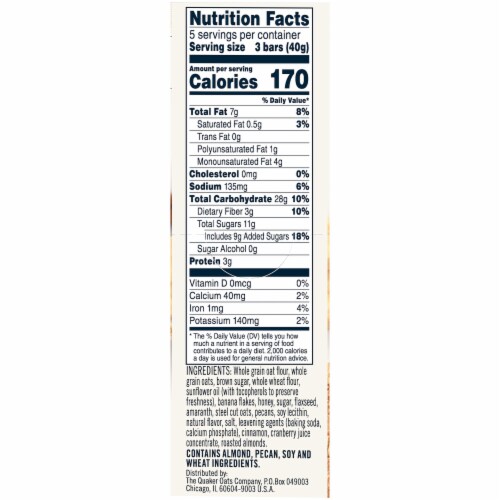 Quaker Baked Flats Banana Honey Nut Crispy Snack Bars Perspective: right