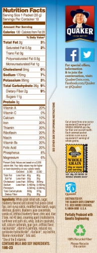 Quaker Blueberry and Cream Instant Oatmeal Breakfast Cereal Perspective: right