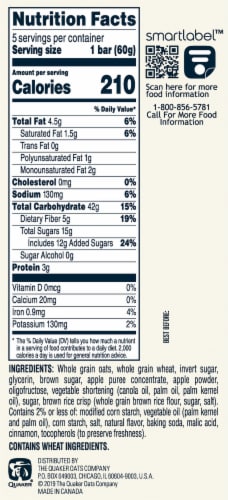 Quaker® Baked Squares Apple Cinnamon Soft Baked Bars Perspective: right