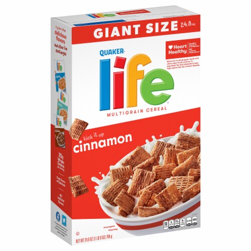 Quaker® Life® Cinnamon Multigrain Cold Breakfast Cereal Giant Size Perspective: right