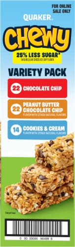 Quaker Chewy Less Sugar Granola Bars Variety Pack Perspective: right