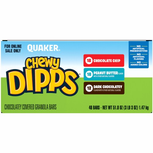 Quaker Chewy Dipps Chocolate Covered Granola Bars Variety Pack Perspective: right