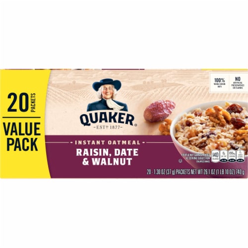 Quaker® Instant Oatmeal Raisin Date & Walnut Perspective: right
