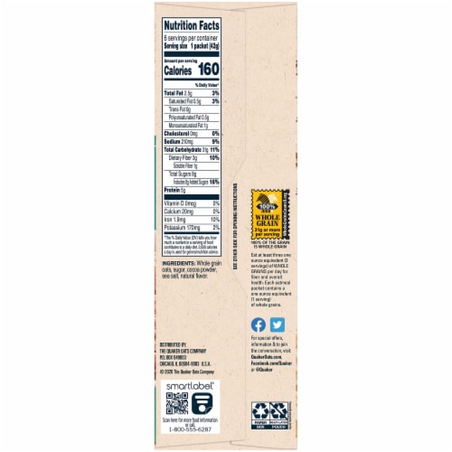 Quaker® Cocoa & Sea Salt Instant Oatmeal Perspective: right