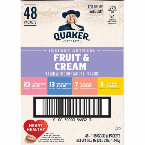 Quaker Fruit & Cream Instant Oatmeal Variety Pack Perspective: right