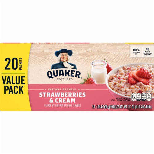 Quaker Instant Oatmeal Strawberries & Cream Perspective: right