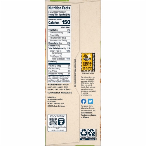 Quaker Caramel Apple Instant Oatmeal Perspective: right