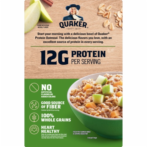 Quaker® Apple & Cinnamon Protein Instant Oatmeal Perspective: right