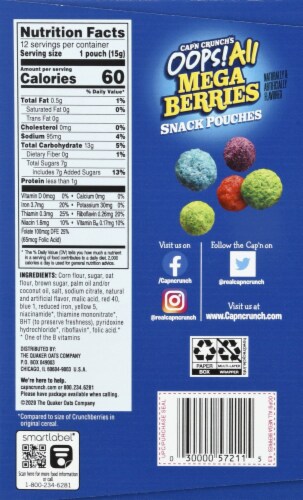 Cap'n Crunch's Crunch Mega Berries Bag Cereal Perspective: right