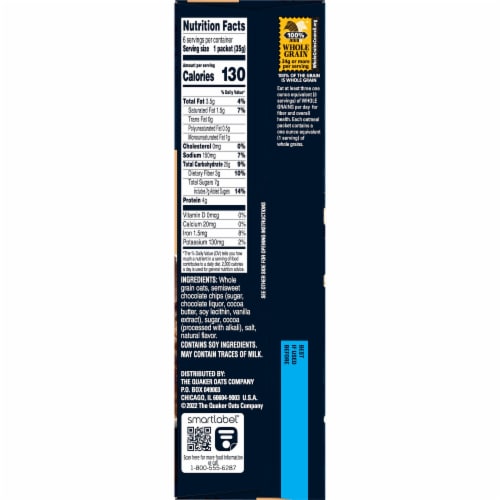 Quaker Chocolate Flavor Instant Oatmeal Perspective: right