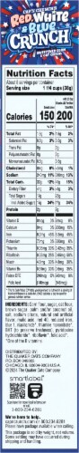 Cap'N Crunch Red White and Blue Crunch Sweetened Corn & Oat Cereal Perspective: right