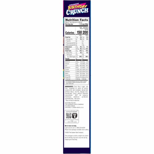 Cap'n Crunch Birthday Crunch™ Birthday Cake Sweetened Corn & Oat Ceral Perspective: right