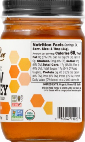 GloryBee® Raw Organic Clover Blossom Honey Spread Perspective: right