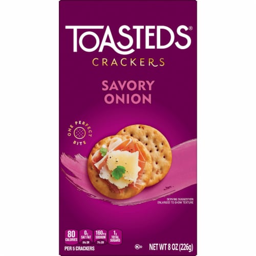 Toasteds Savory Onion Snack Crackers Perspective: right