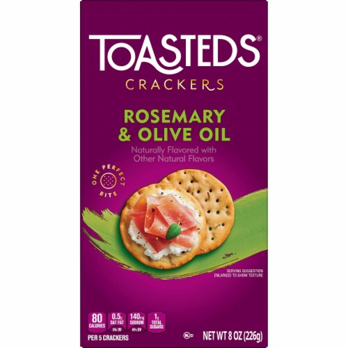 Toasteds Rosemary and Olive Oil Snack Crackers Perspective: right