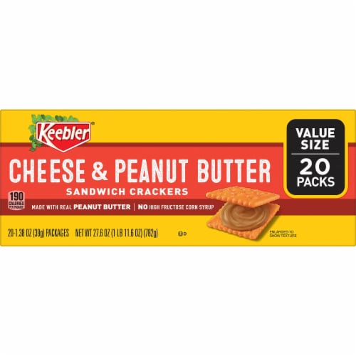 Keebler Cheese and Peanut Butter Sandwich Snack Crackers Perspective: right