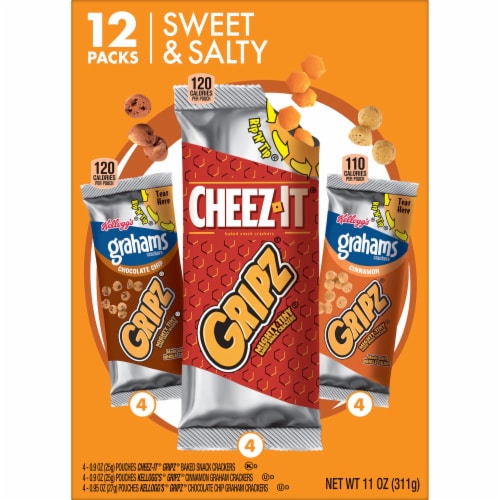 Kellogg's® Gripz Sweet & Salty Tiny Cheese Crackers Variety Pack Perspective: right