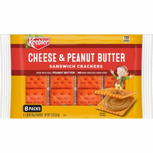 Keebler Cheese and Peanut Butter Sandwich Snack Crackers Perspective: right