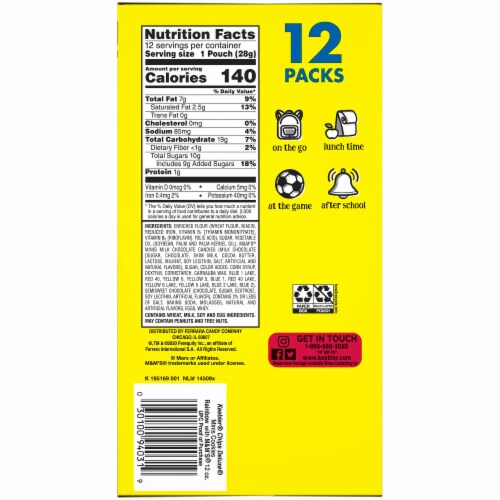 Keebler Chips Deluxe Rainbow M&M's Minis Cookies Packs Perspective: right