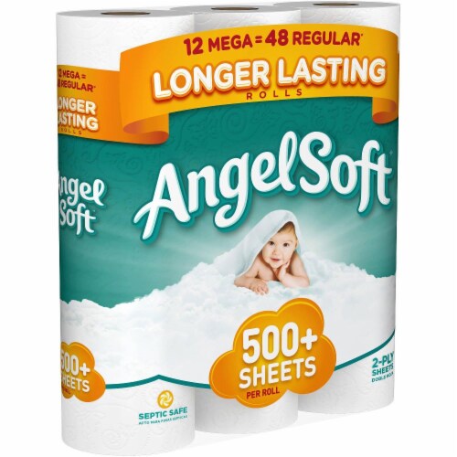 Angel Soft Mega Roll Bath Tissue Perspective: right