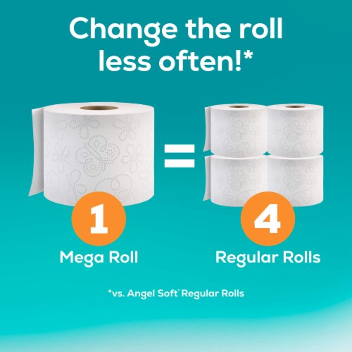 Angel Soft® Mega Roll Toilet Paper Perspective: right