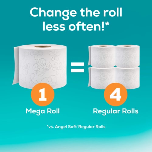 Angel Soft® Mega 2-Ply Toilet Paper Perspective: right