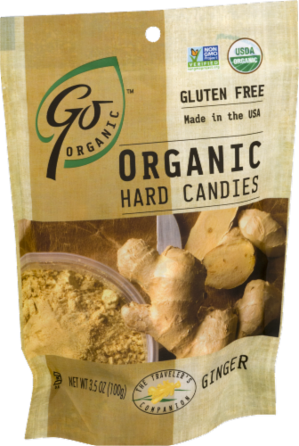 Go Naturally Organic Ginger Hard Candies Perspective: right