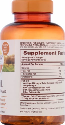 Sundown Naturals  Extra Strength Fish Oil Softgels 1200mg Perspective: right