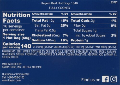 Kayem® Skinless Beed Hot Dogs Perspective: right