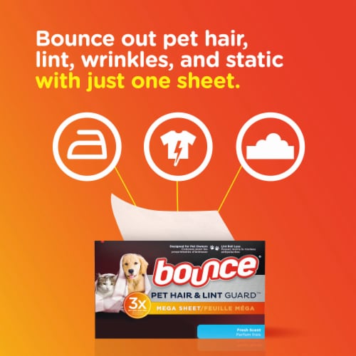 Bounce Pet Fresh Mega Dryer Sheets Perspective: right