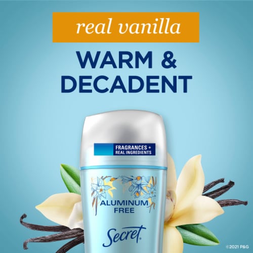 Secret® Aluminum-Free Real Vanilla Deodorant Perspective: right