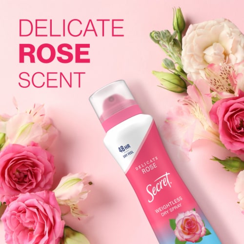 Secret Wild Rose and Argan Oil Dry Spray Antiperspirant Deodorant Perspective: right