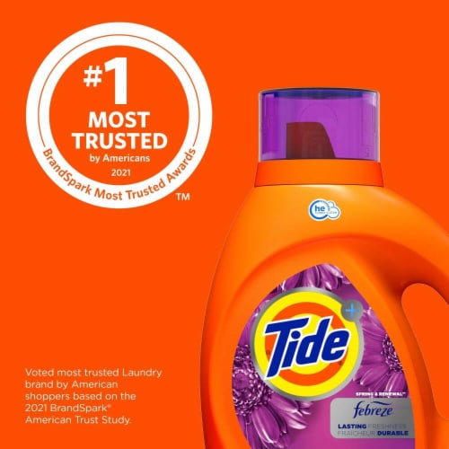 Tide HE Plus Febreze Freshness Spring & Renewal Liquid Laundry Detergent Perspective: right
