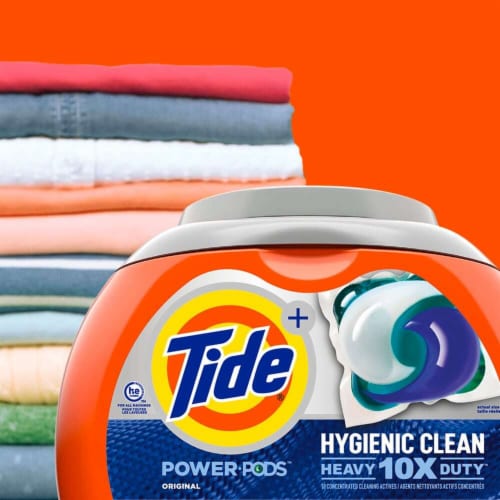 Tide Power PODS Hygienic Clean Heavy Duty Original Liquid Laundry Detergent Pacs Perspective: right