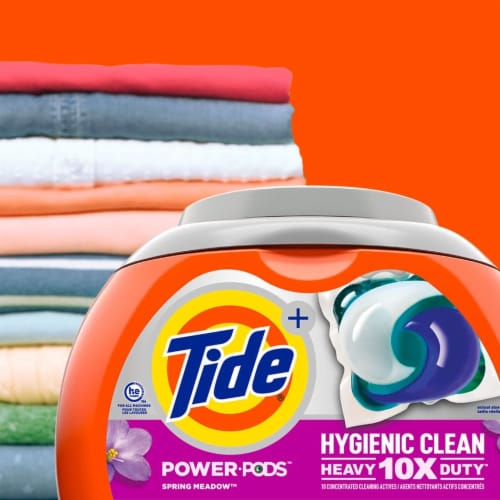 Tide Power PODS Hygienic Clean Heavy Duty Spring Meadow Liquid Laundry Detergent Pacs Perspective: right