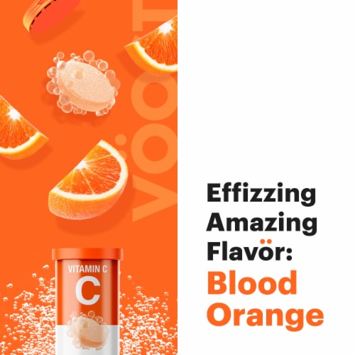 VOOST Blood Orange Flavor Effervescent Vitamin Drink Tablet Perspective: right
